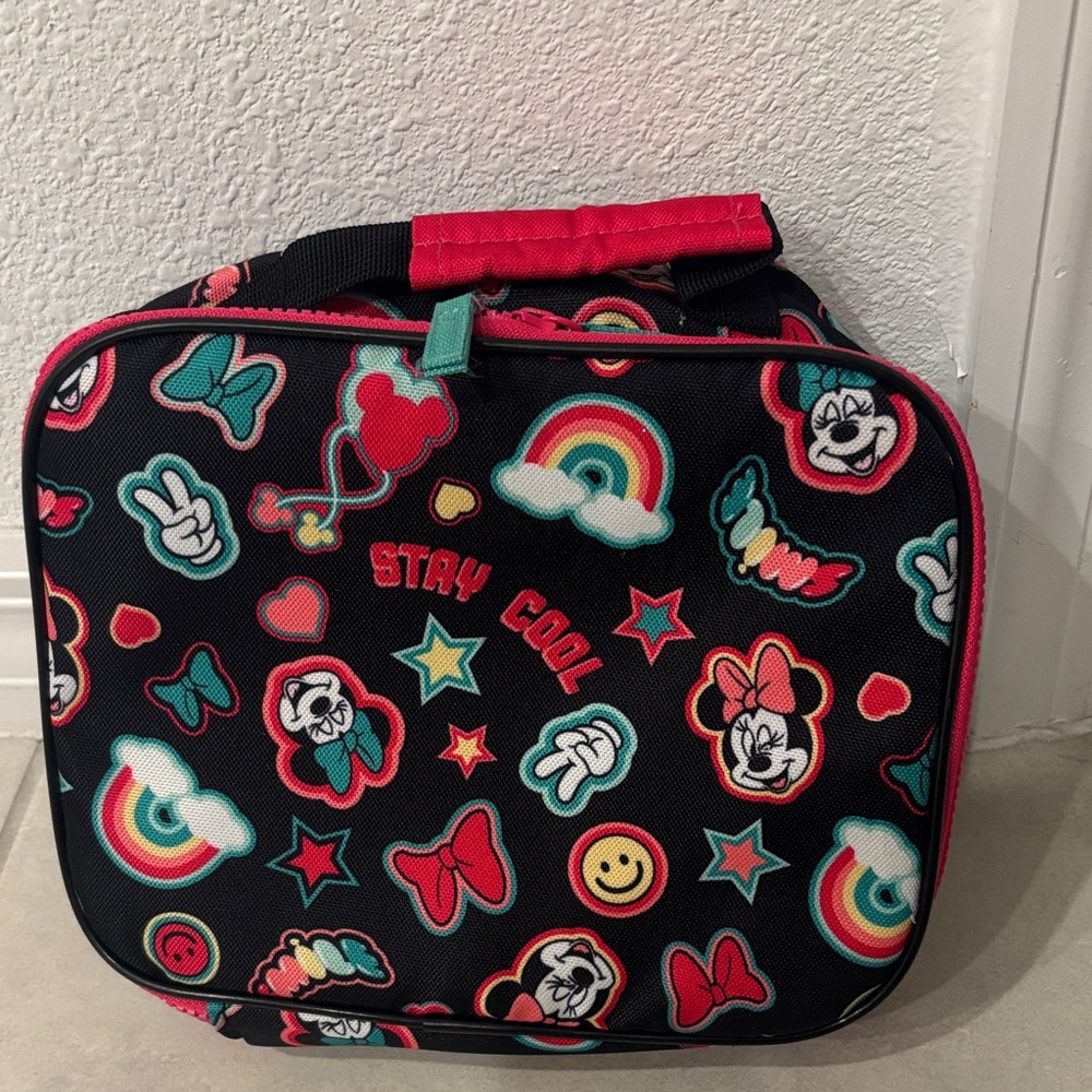 Disney Minnie Mouse Black and Red Lunch Bag